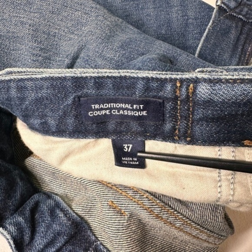 Lands End Square Rigger Men's Jeans Blue Denim 36x30 Straight Leg Waist Adjust - Picture 11 of 11
